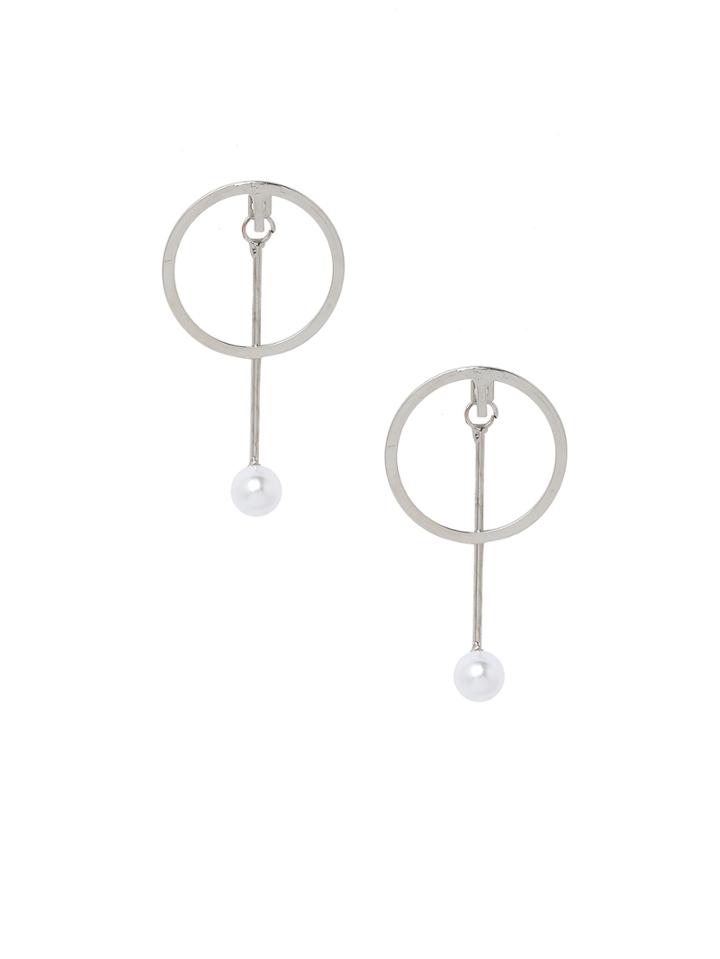 Shein Ring Faux Pearl Drop Ear Jackets