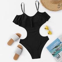 Shein Plus Cut-out Flounce Swimsuit