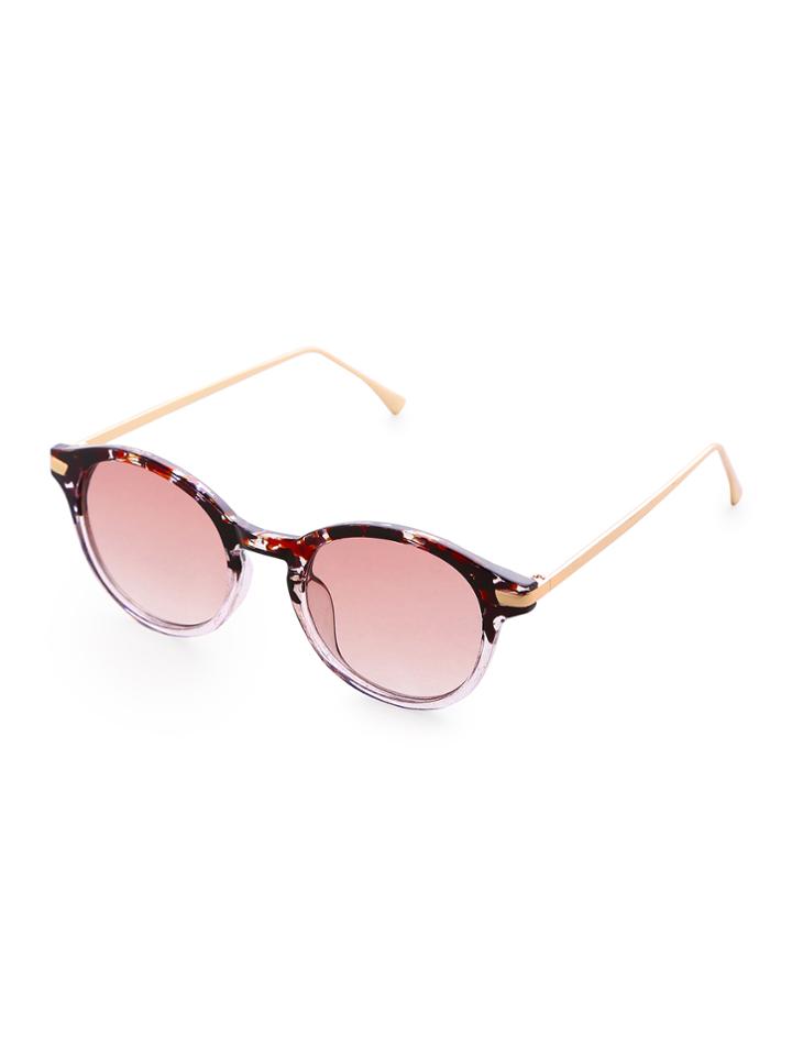 Shein Gold Arm Pink Lens Sunglasses