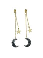 Shein Gray Star Charm Earrings Colorful Acrylic Moon Geometric Drop Earrings