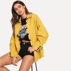Shein Button Detail Solid Jacket
