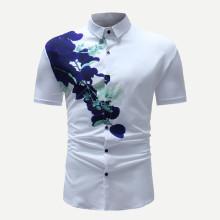 Shein Men Lilac Flowers Print Blouse