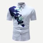 Shein Men Lilac Flowers Print Blouse