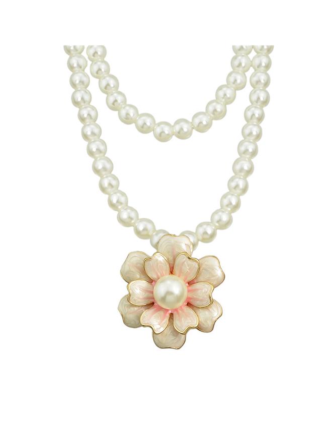 Shein Pink Pearl Chain Necklace
