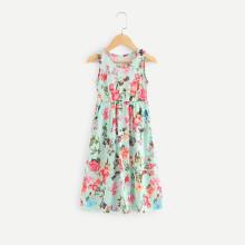 Shein Girls All Over Flower Print Dress