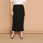 Shein Plus Button Front Bodycon Skirt