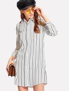 Shein Button Up Striped Shirt Dress