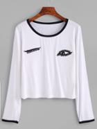 Shein Contrast Trim Patches T-shirt