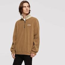 Shein Men Zip Half Placket Teddy Sweatshirt