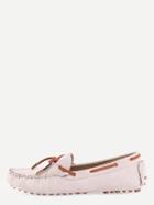 Shein Faux Suede Contrast Bow Tie Loafers - Beige