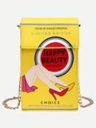 Shein Yellow Printed Box Crossbody Bag With Chain