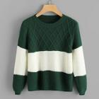 Shein Contrast Panel Sweater