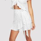 Shein Waist Belted Ruffle Pentagram Print Skirt