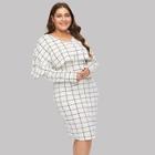 Shein Plus Grid Cape Dress