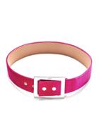 Shein Hot Pink Button Closure Velvet Waist Belt