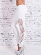 Shein White Lace Insert Denim Pant