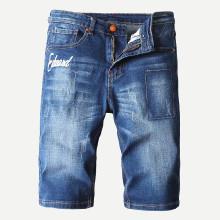 Shein Men Embroidered Denim Shorts