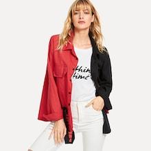 Shein Letter Print Denim Jacket