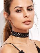 Shein Black Polka Dot Choker Necklace