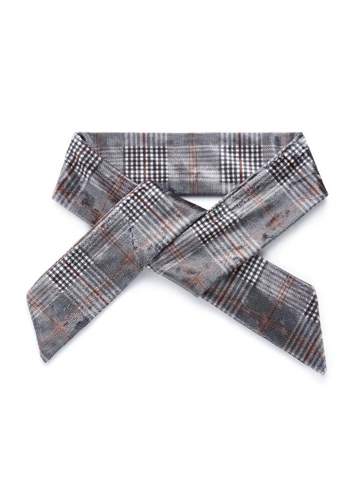 Shein Plaid Velvet Skinny Scarf