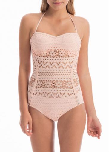 Rosewe Halter Neck Pierced One Piece Swimwear