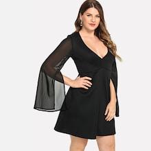 Shein Plus Split Mesh Sleeve Dress