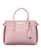 Shein Top Zip Side Turn Lock Pink Double Tote Bag