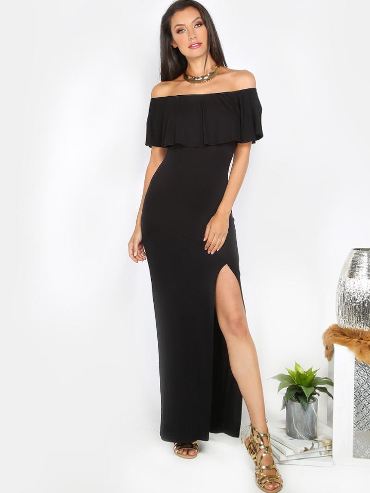 Shein Off The Shoulder Maxi Dress Black
