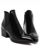 Shein Black Point Toe Stretch Side Inserts Ankle Boots