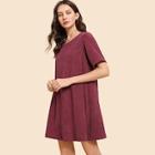 Shein Tunic Solid Cord Dress