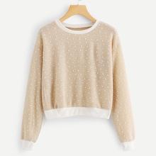 Shein Drop Shoulder Polka Dot Sweatshirt