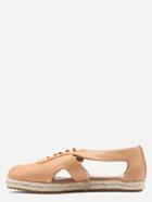 Shein Apricot Lace Up Cut Out Flats