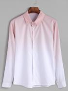 Shein Pink Ombre Long Sleeve Shirt