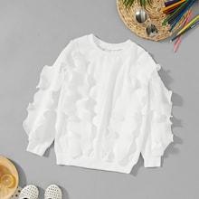 Shein Toddler Girls Ruffle Trim Solid Sweatshirt