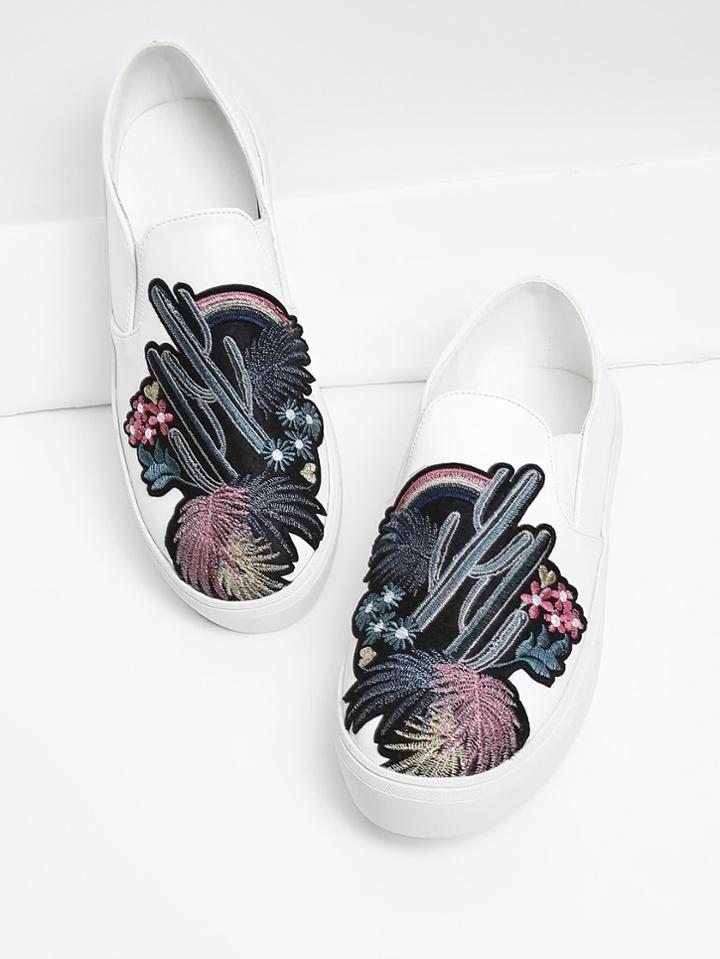 Shein Floral Pattern Slip On Sneakers