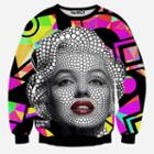 Shein 3d Printing Sweatshirts Lips Monroe Statue