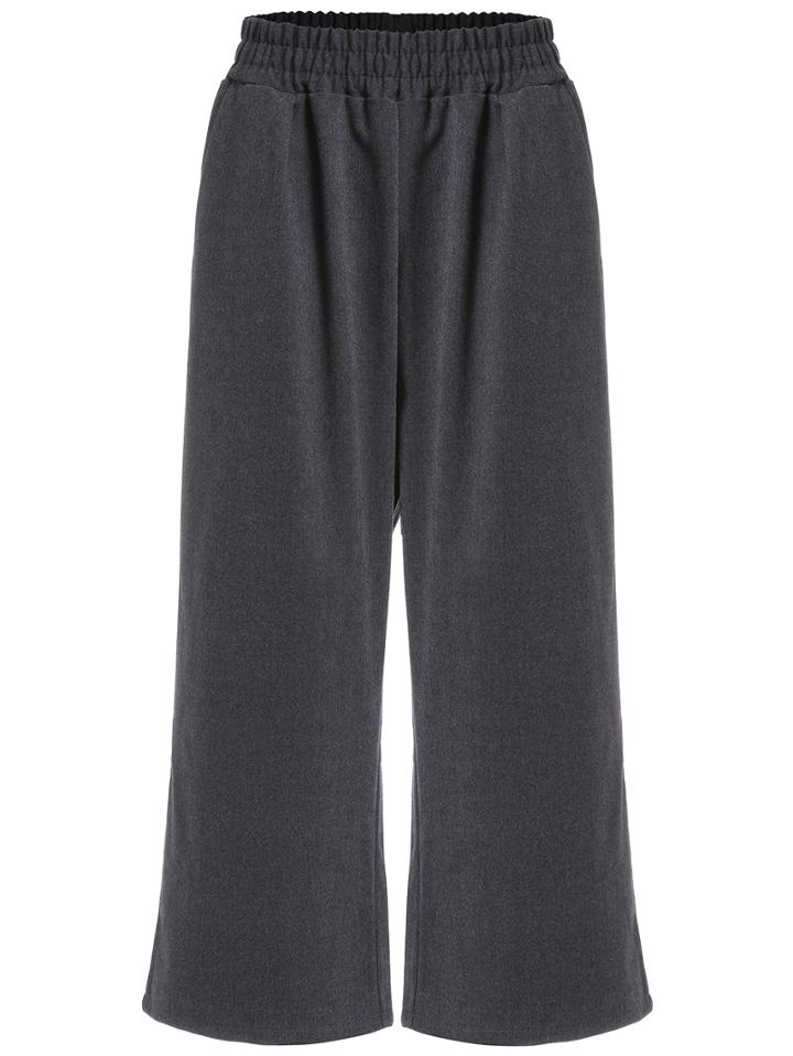 Shein Grey Elastic Waist Wide Leg Pant