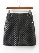 Shein Button Detail Quilted Skirt