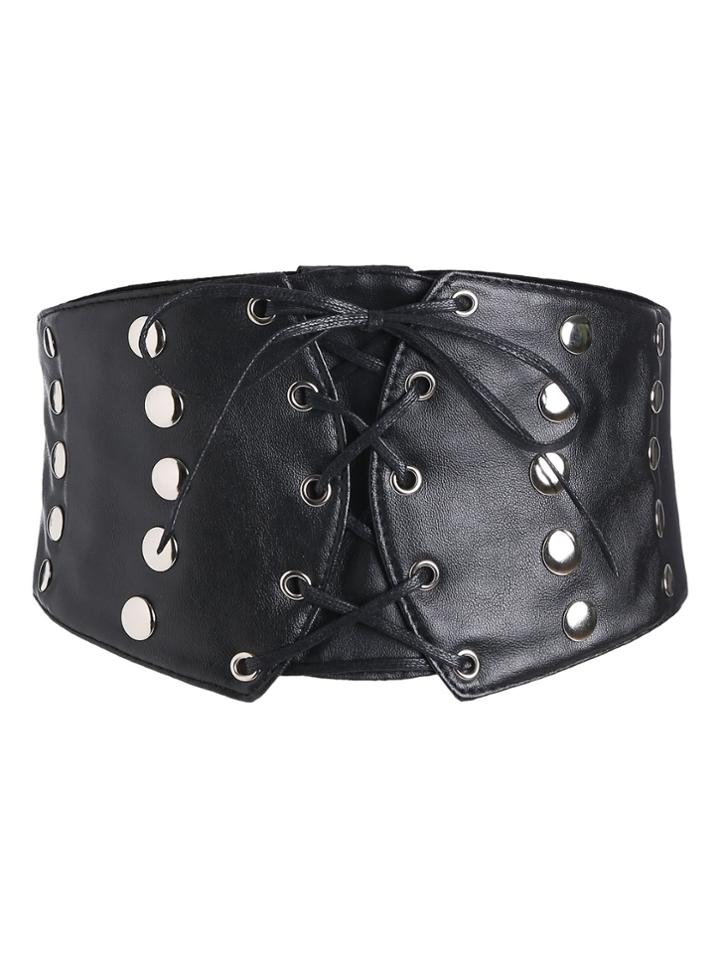 Shein Studded Crisscross Lace Up Corset Belt