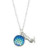 Shein Blue Color Cute Simple Colorful Multicolored Fish Necklace
