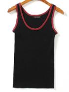 Shein Black Round Neck Knit Minimalist Slim Vest