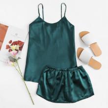 Shein Satin Cami And Shorts Pajama Set