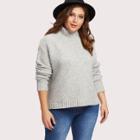 Shein Plus Stepped Hem Chenille Jumper