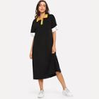 Shein Button Front Collar Neck Tunic Dress