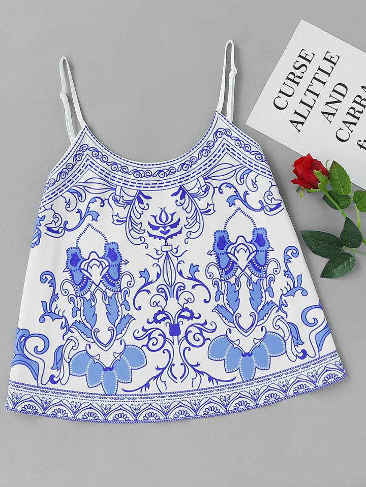 Shein Porcelain Print Cami Top