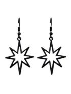 Shein Black Geometric Star Drop Earrings For Women