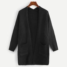 Shein Pocket Front Solid Cardigan