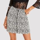 Shein Animal Print Zip Up Skirt