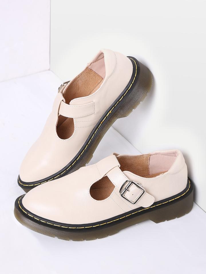 Shein Apricot Mary Jane Pu Flats