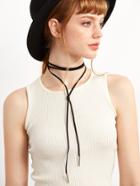 Shein Black Metal Bar Wrap Choker Necklace